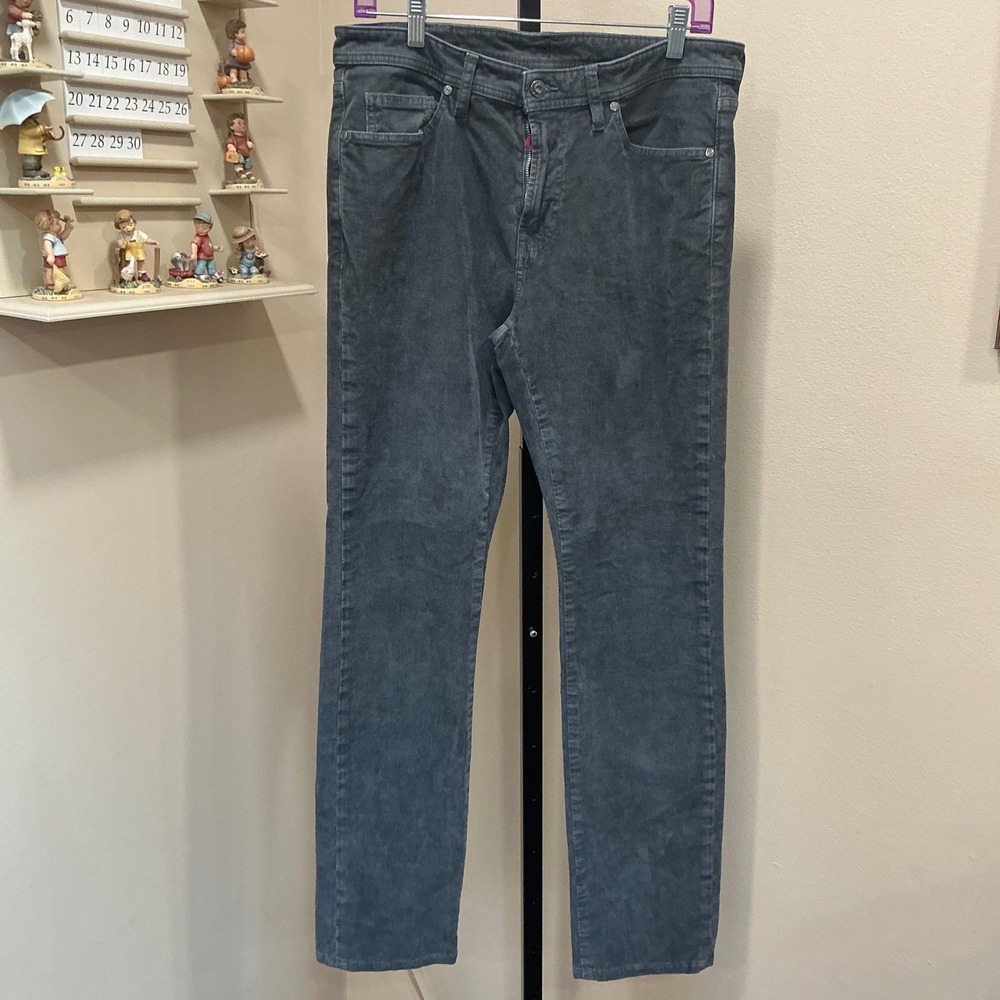 Johnnie-O Corduroy Pants 32x34 Gray 5-Pocket Cardiff Straight Leg Stretch